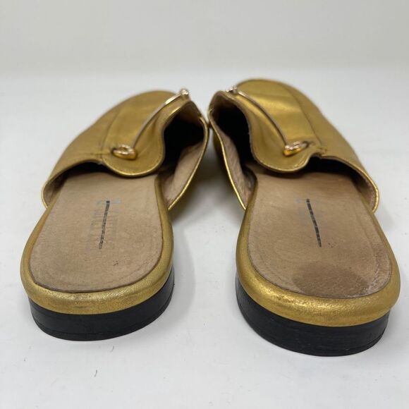 Silent D Women's Mule Slides Shoes Horsebit Slip On Flat Shoes Gold Size EU 40 - Picture 7 of 11